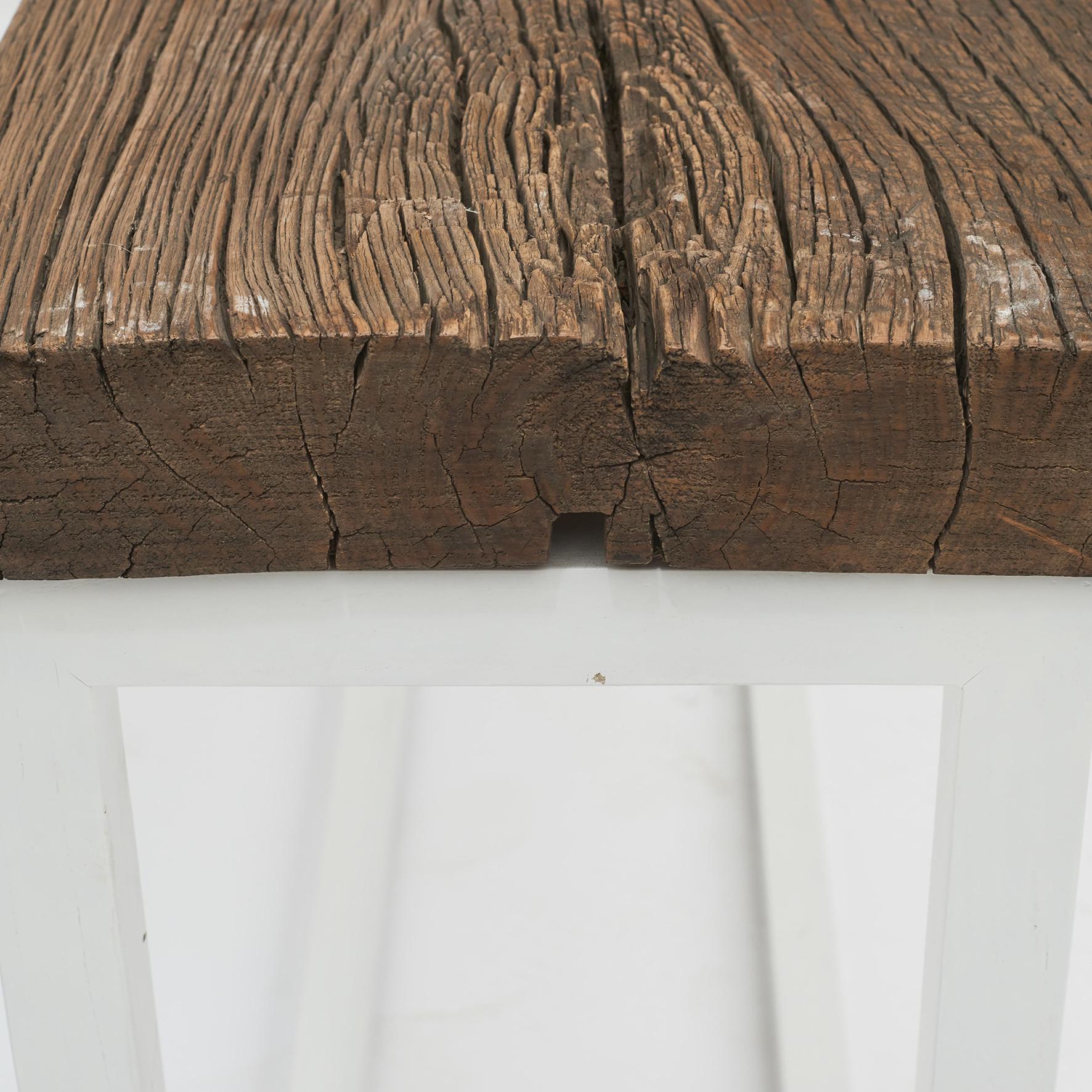 XVIIIe siècle Table console du 18ème siècle avec plateau en bois d'orme sur une base neuve en vente