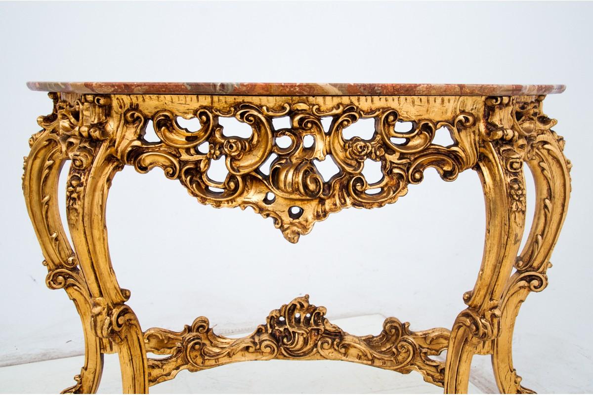 Louis XIV Console Table with a Marble Top, France, circa 1940