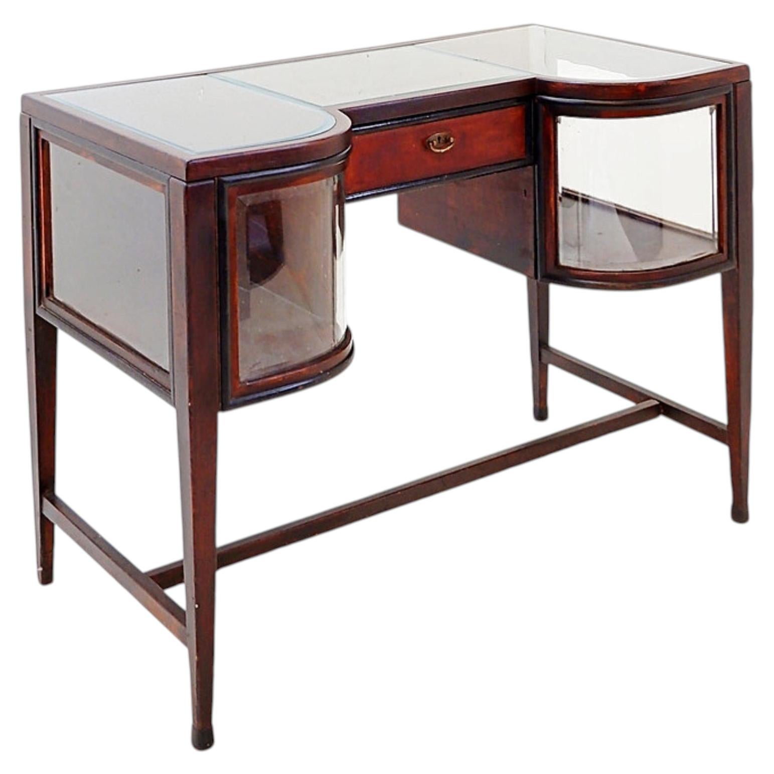 Mesa consola con vitrinas curvas - Estilo Art Déco