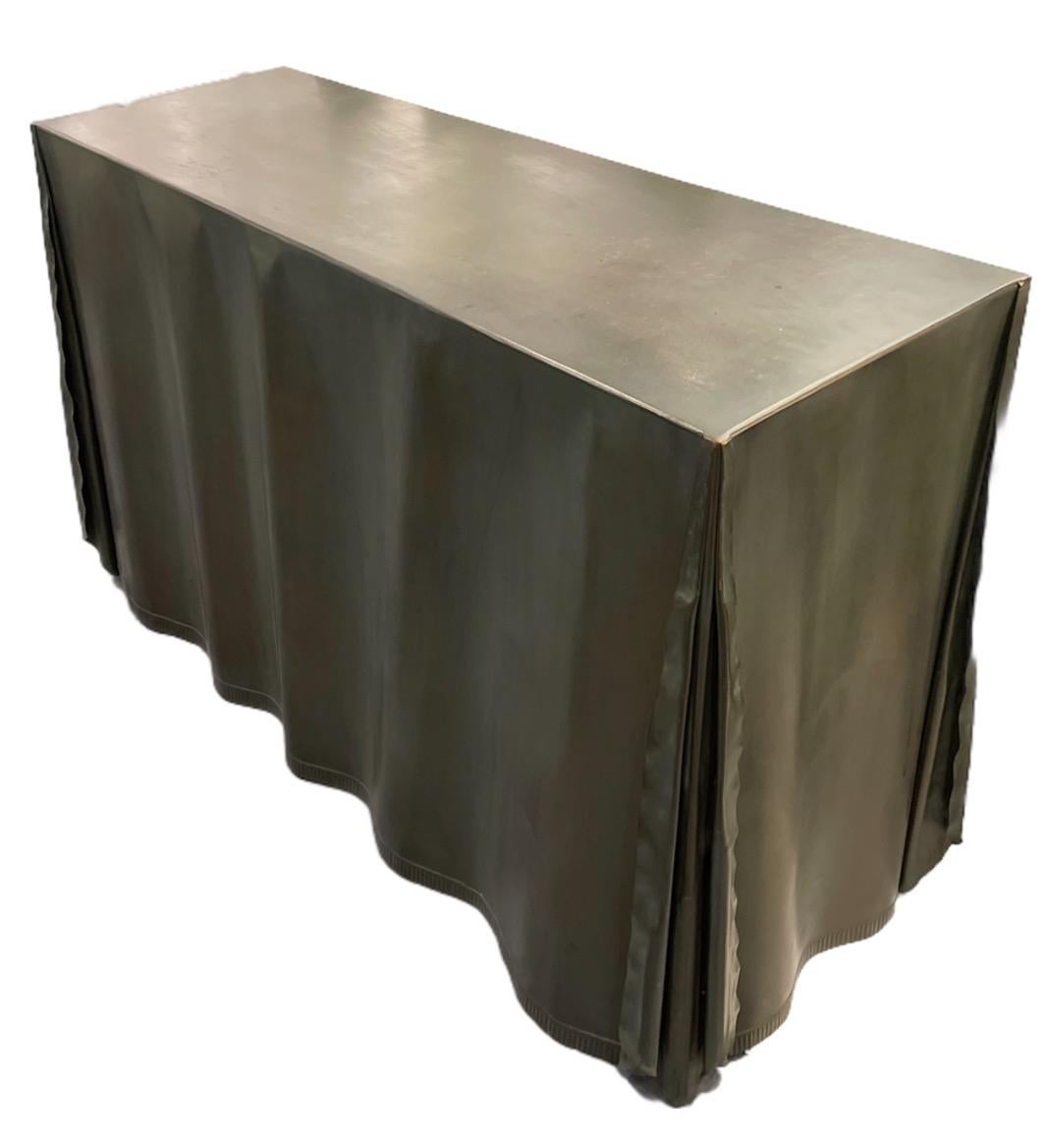 italien Table console en acier galvanisé avec finition en bronze