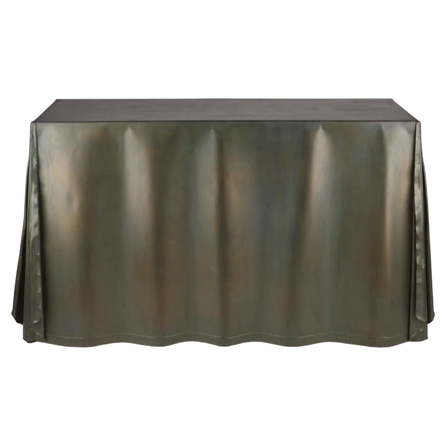 Console Table with Galvanized Steel with Bronze Finish