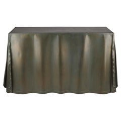 Table console en acier galvanisé avec finition en bronze