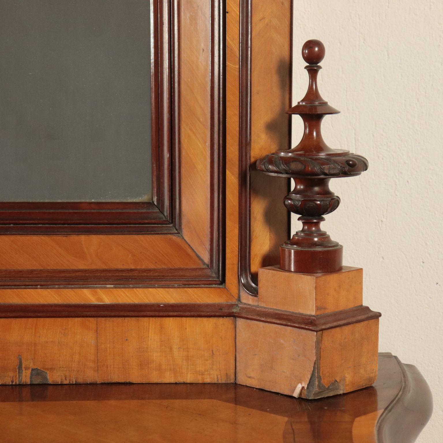 Console Table with Mirror Mahogany, Italy, 19th Century 8