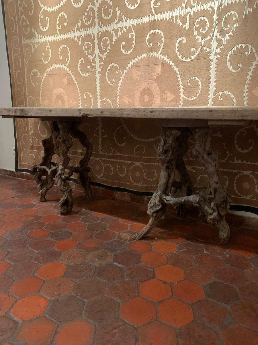 Console Table with One Slab 17th Century Top on 19th Century Winebranch Consoles 2