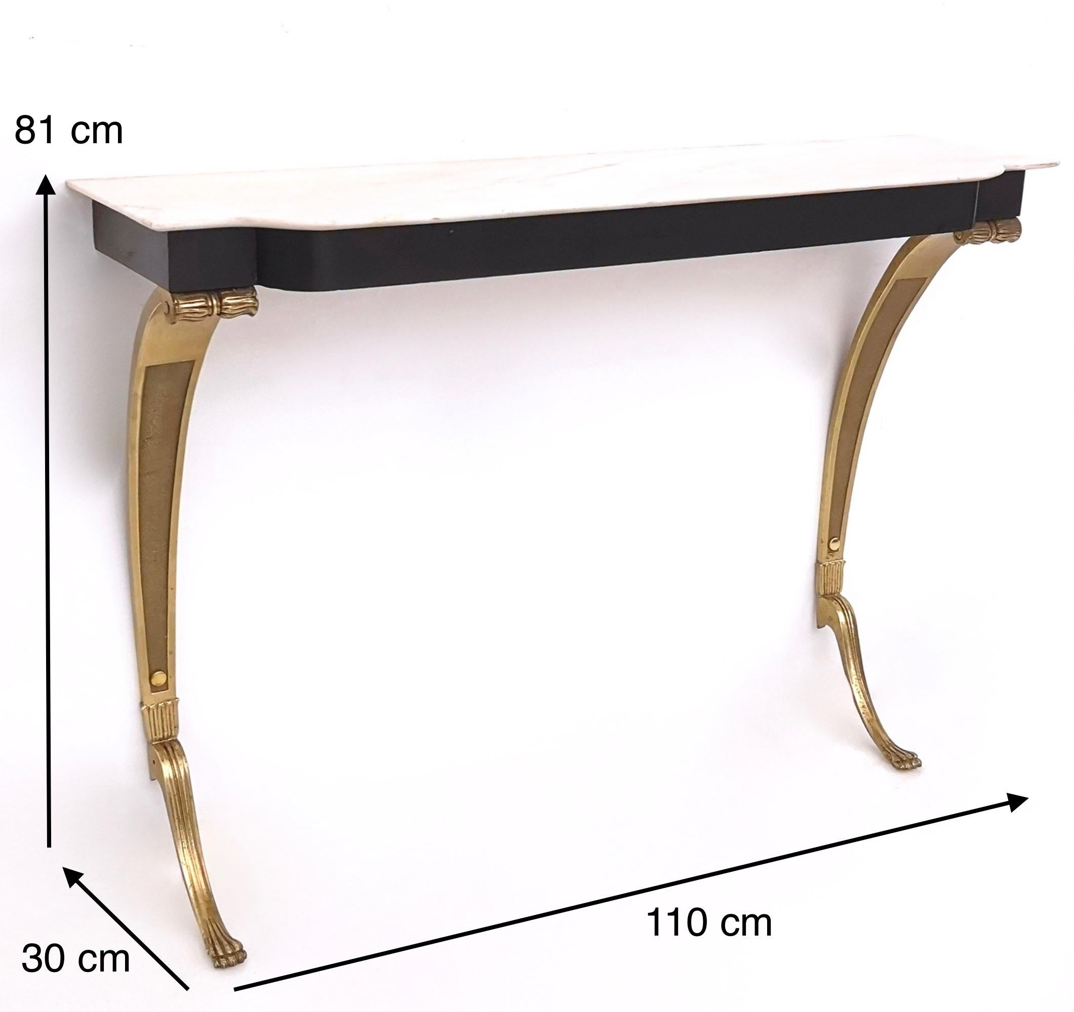 Console Table with Portuguese Pink Marble Top and Cast Bronze Legs, Italy, 1950s 7