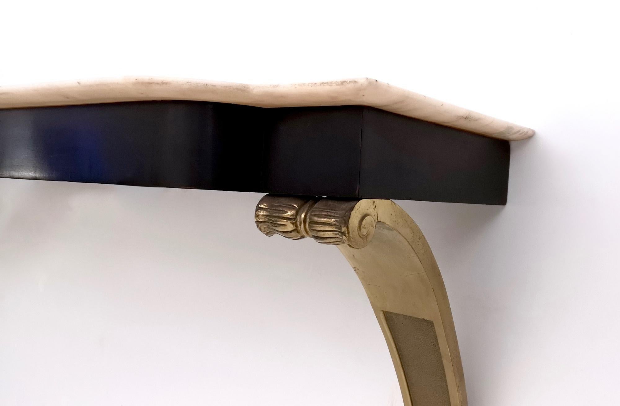 Console Table with Portuguese Pink Marble Top and Cast Bronze Legs, Italy, 1950s 4