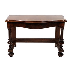 Console table with round legs made in mahogany wood from 1920s