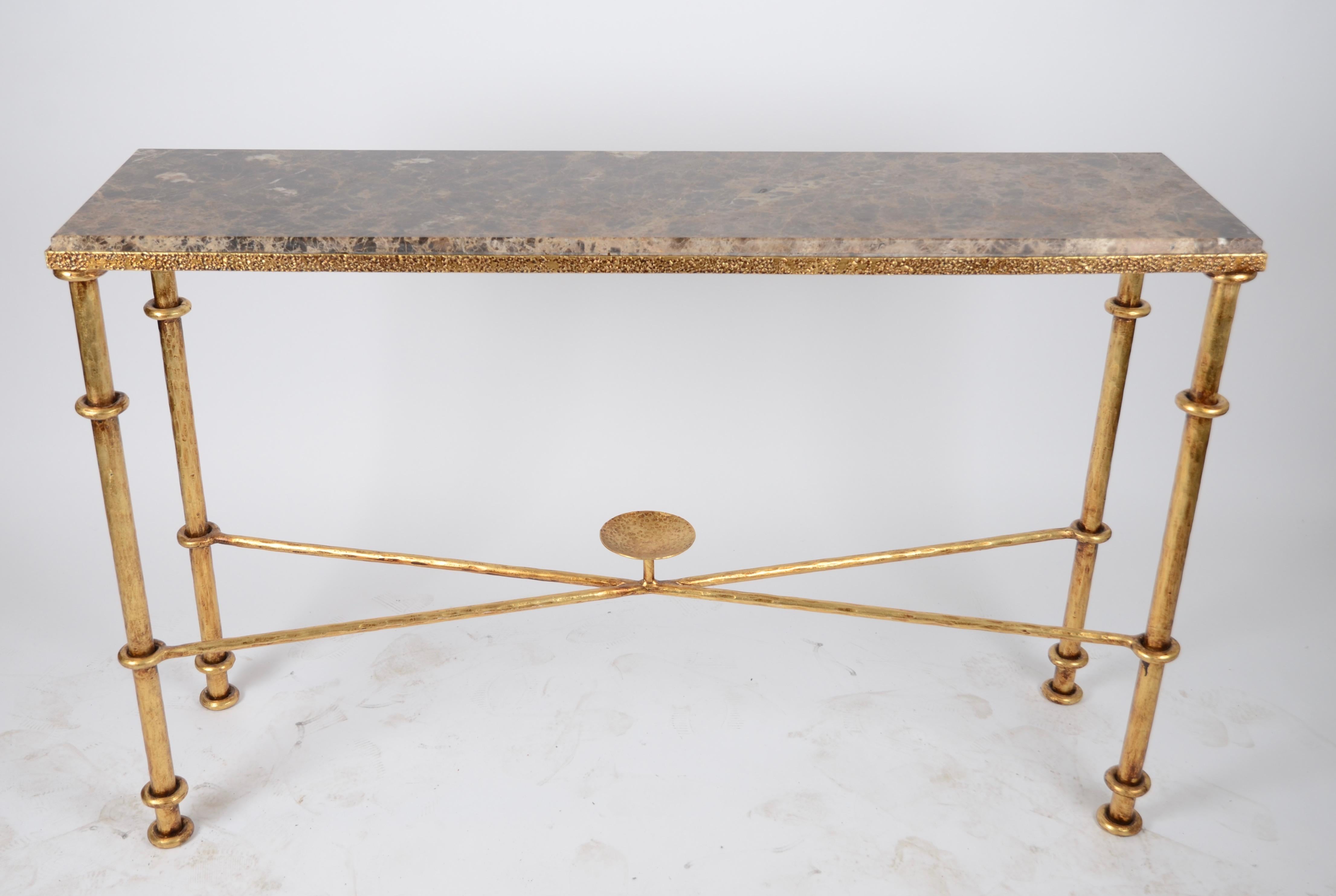 Console Tables, Gilt Iron, Italy, 1970s In Good Condition In Stockholm, SE