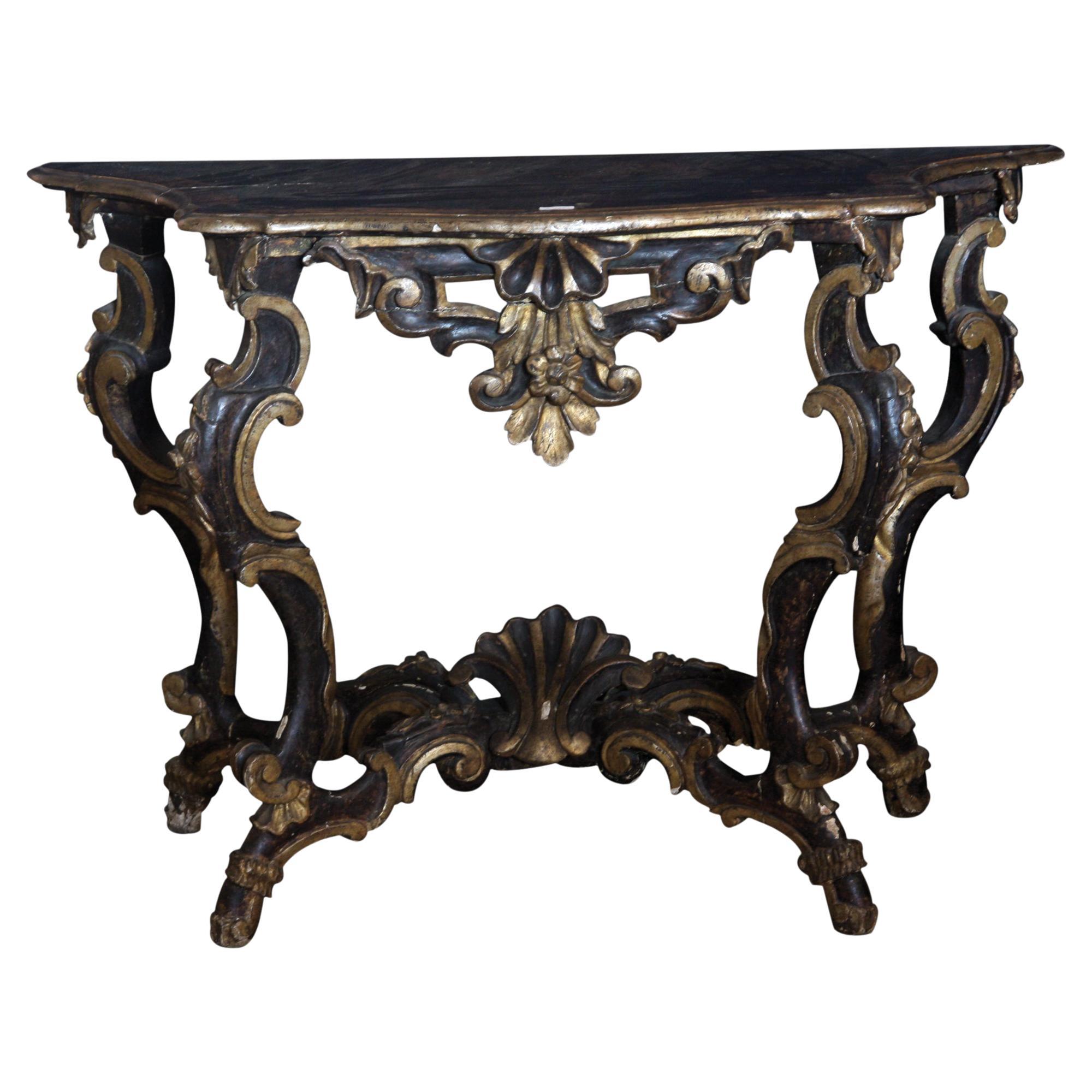 Console Tables Lacquered and Gilded Louis XIV Period For Sale
