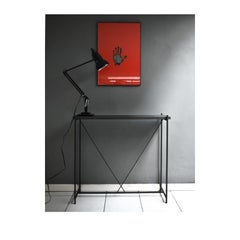 Console 'Tekno', struttura e piano in ferro grigio