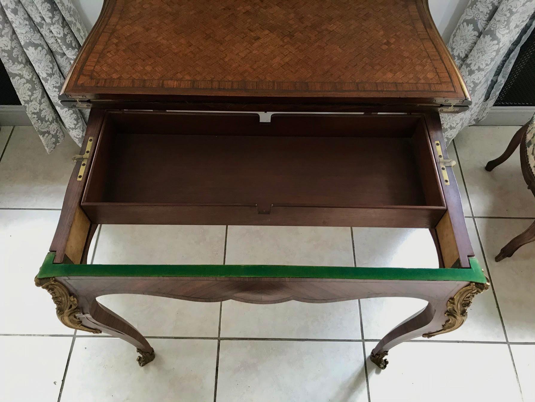 French Console Transforming into a Louis XV Style Game Table 19th Century France For Sale 7