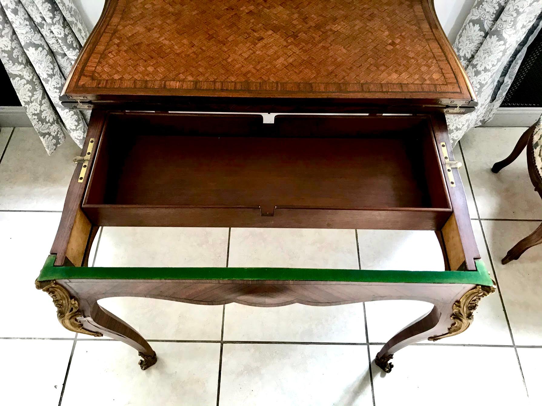 French Console Transforming into a Louis XV Style Game Table 19th Century France For Sale 14