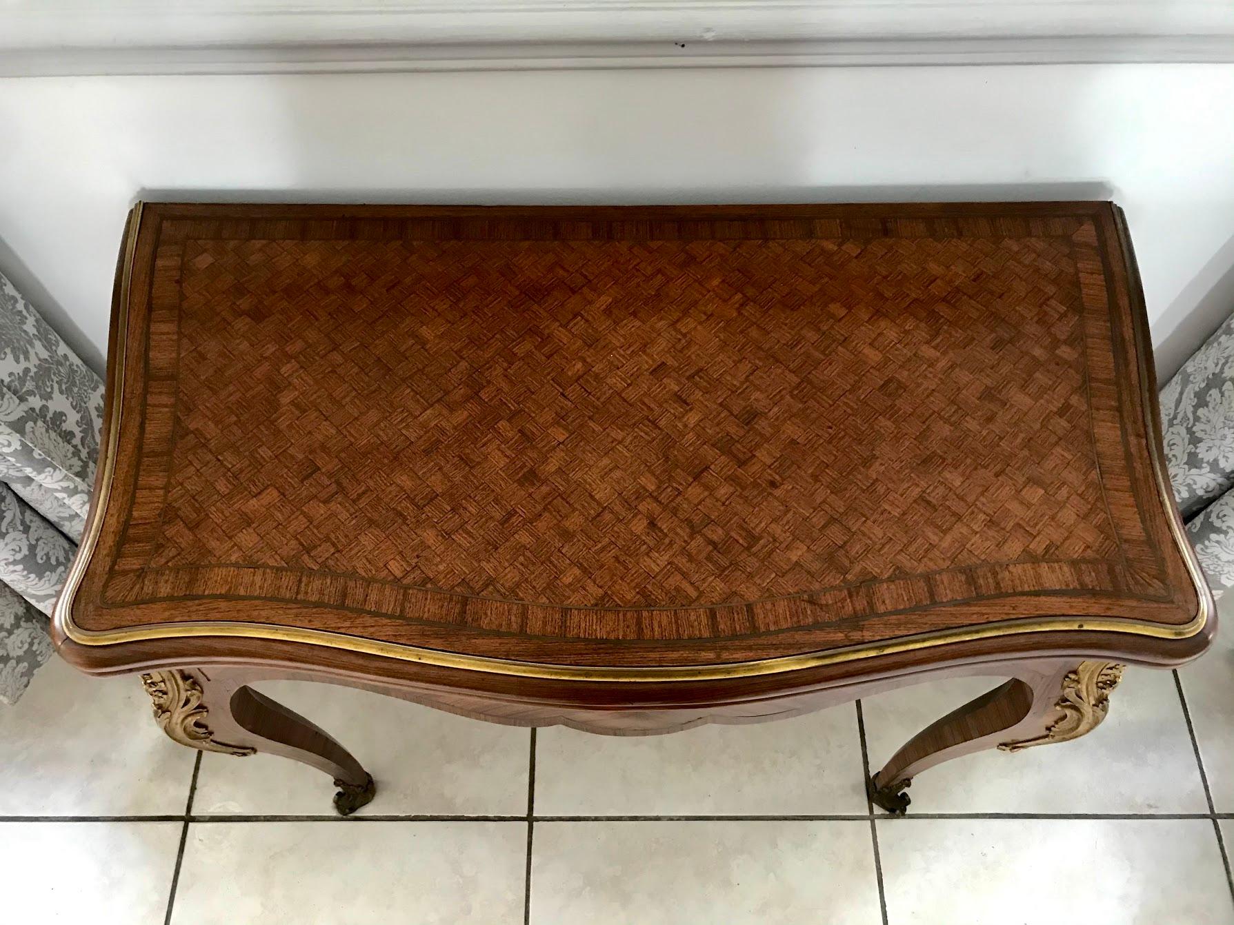 French Console Transforming into a Louis XV Style Game Table 19th Century France For Sale 2