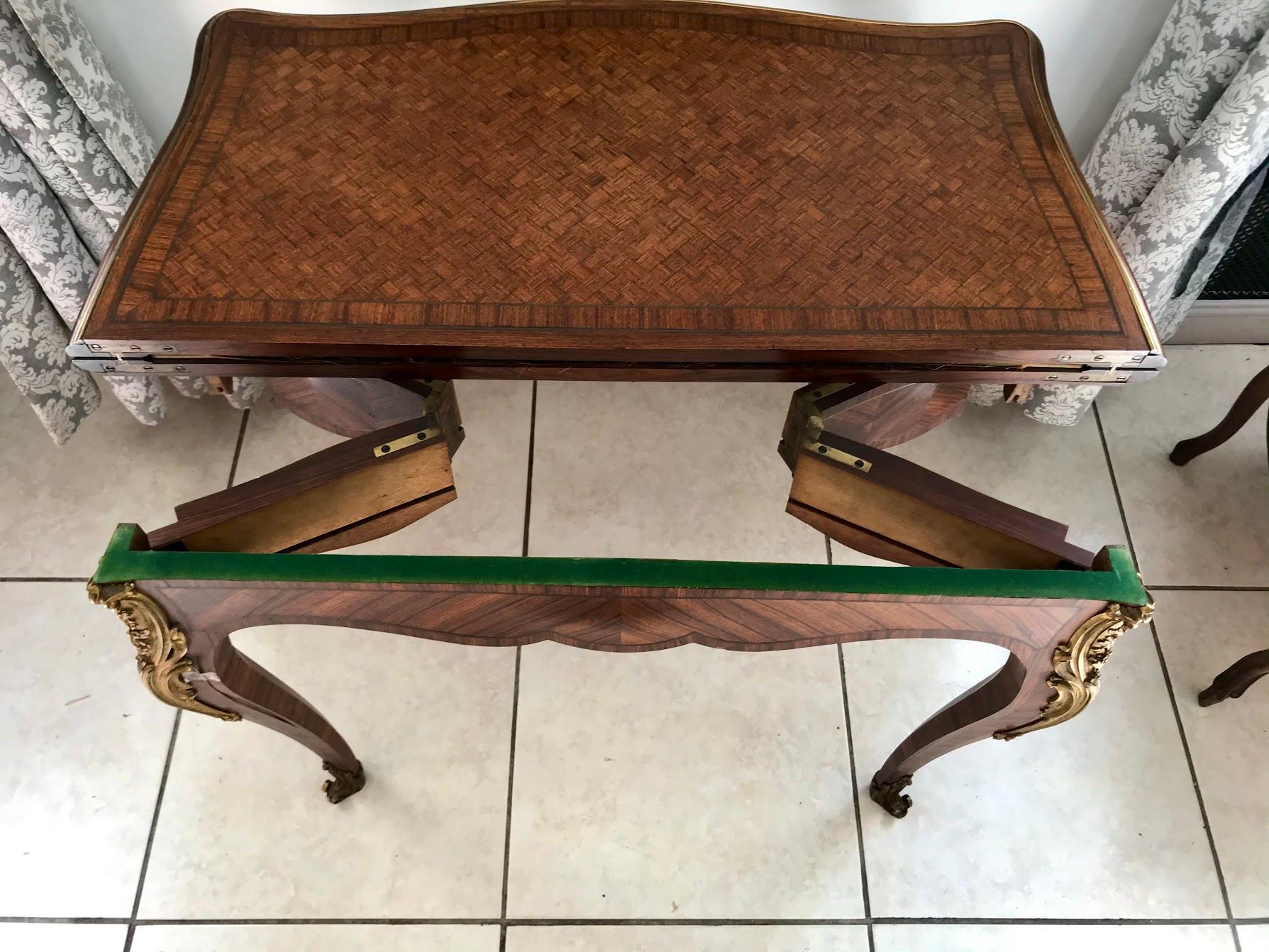French Console Transforming into a Louis XV Style Game Table 19th Century France For Sale 4