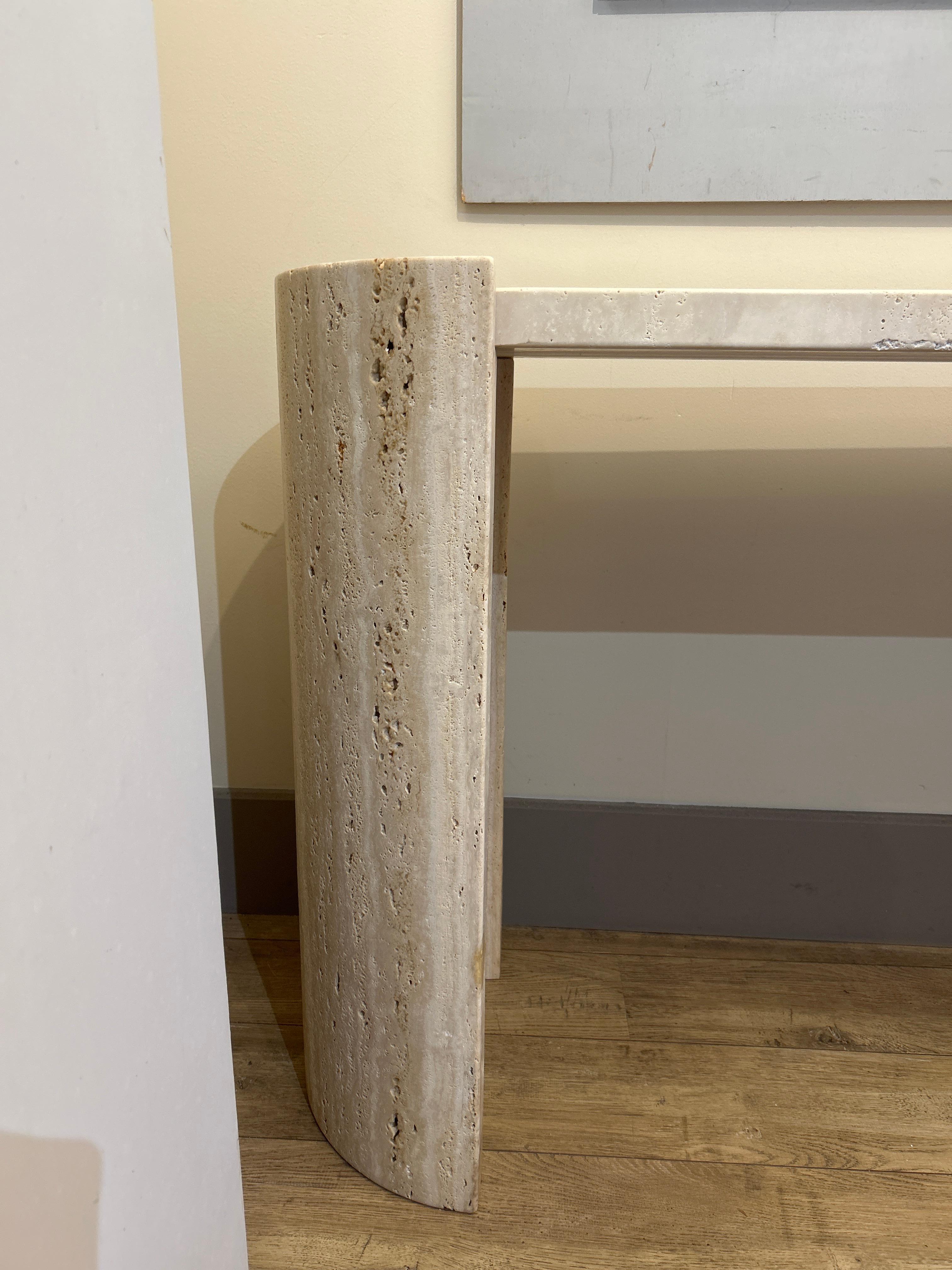Consola travertin Moderno de mediados de siglo en venta