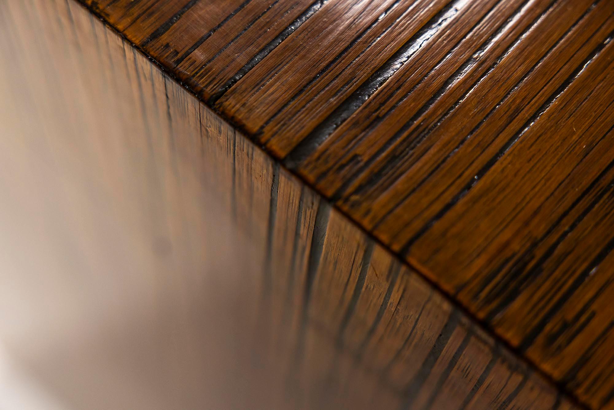 Console Veneered in Dark Stained Bamboo, Belgium 1980s For Sale 5