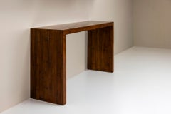 Console Veneered in Dark Stained Bamboo, Belgium 1980s
