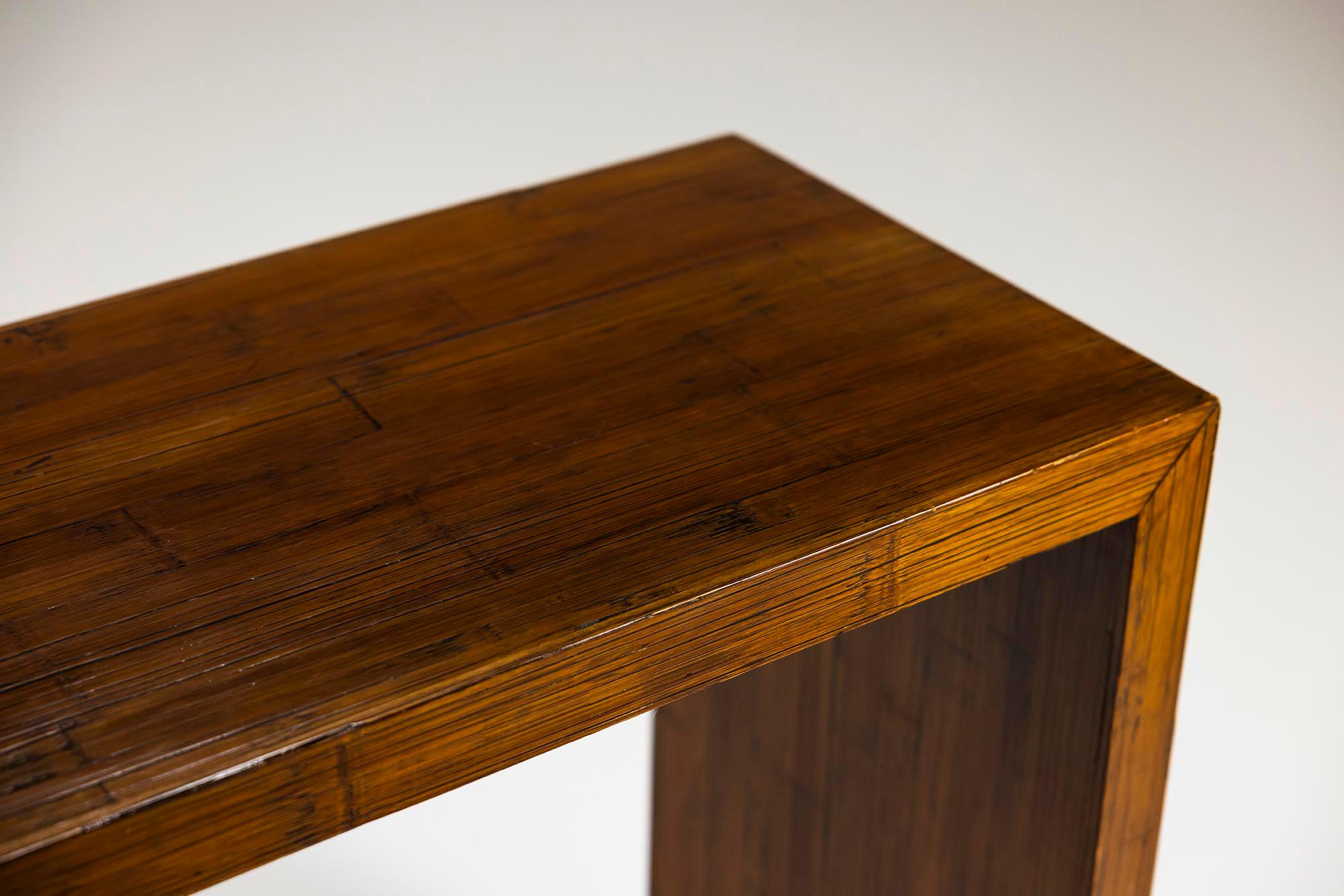 Console Veneered in Dark Stained Bamboo, Belgium 1980s For Sale 2