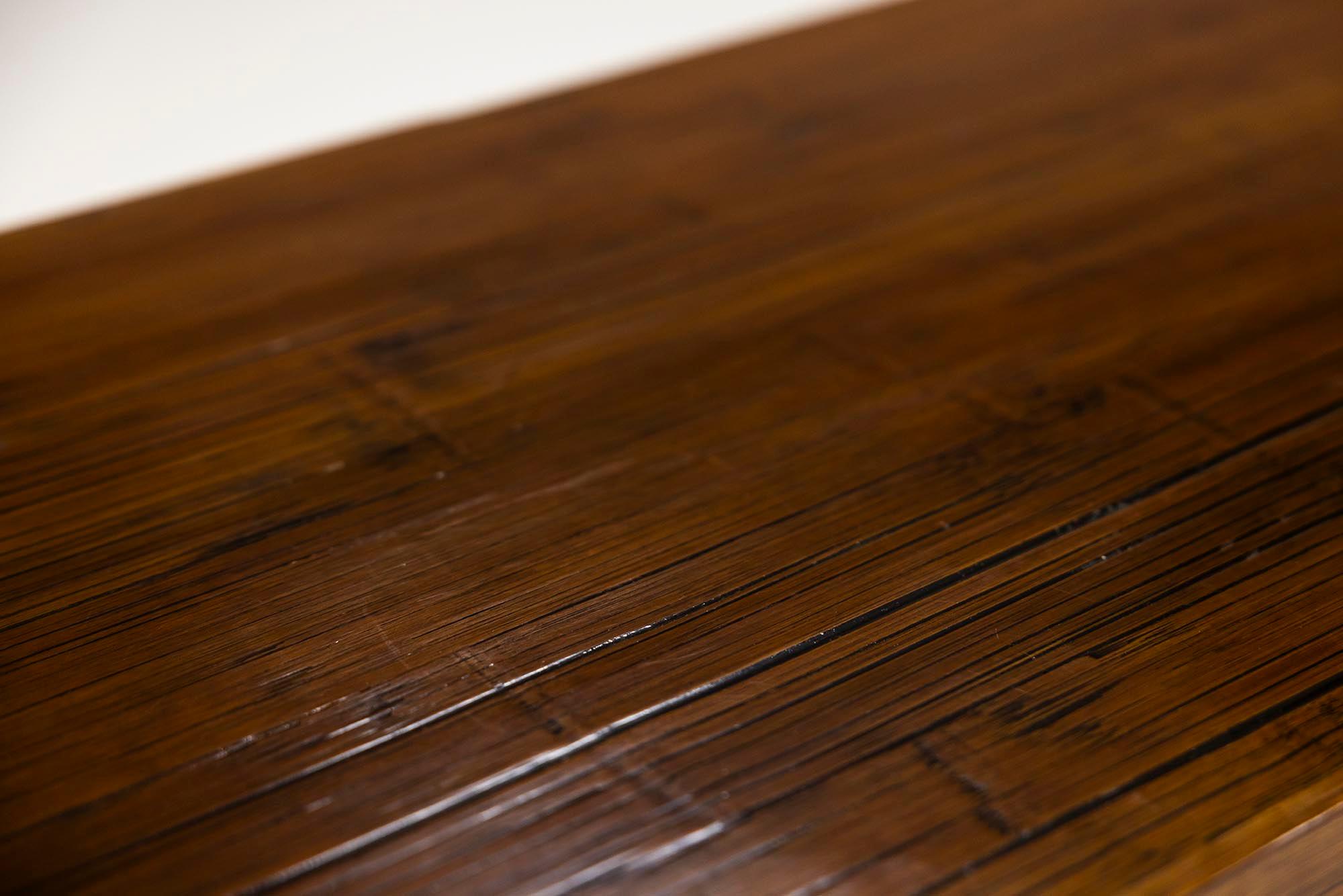 Console Veneered in Dark Stained Bamboo, Belgium 1980s For Sale 3