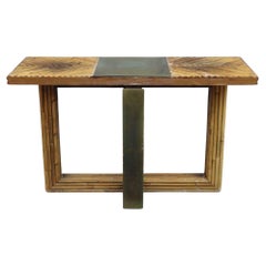 Console Vivai Del Sud Rome 1970s Cane ad Brass Italian Design