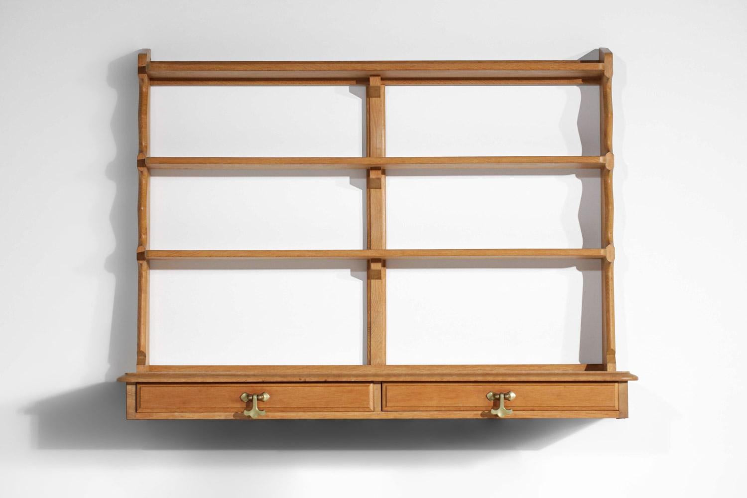Console Wall Shelf by Guillerme and Chambered Solid Oak 60s 3
