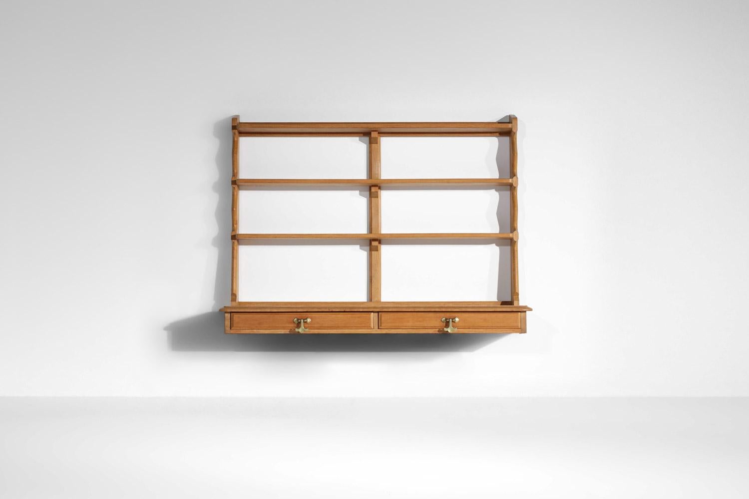 Console Wall Shelf by Guillerme and Chambered Solid Oak 60s 5