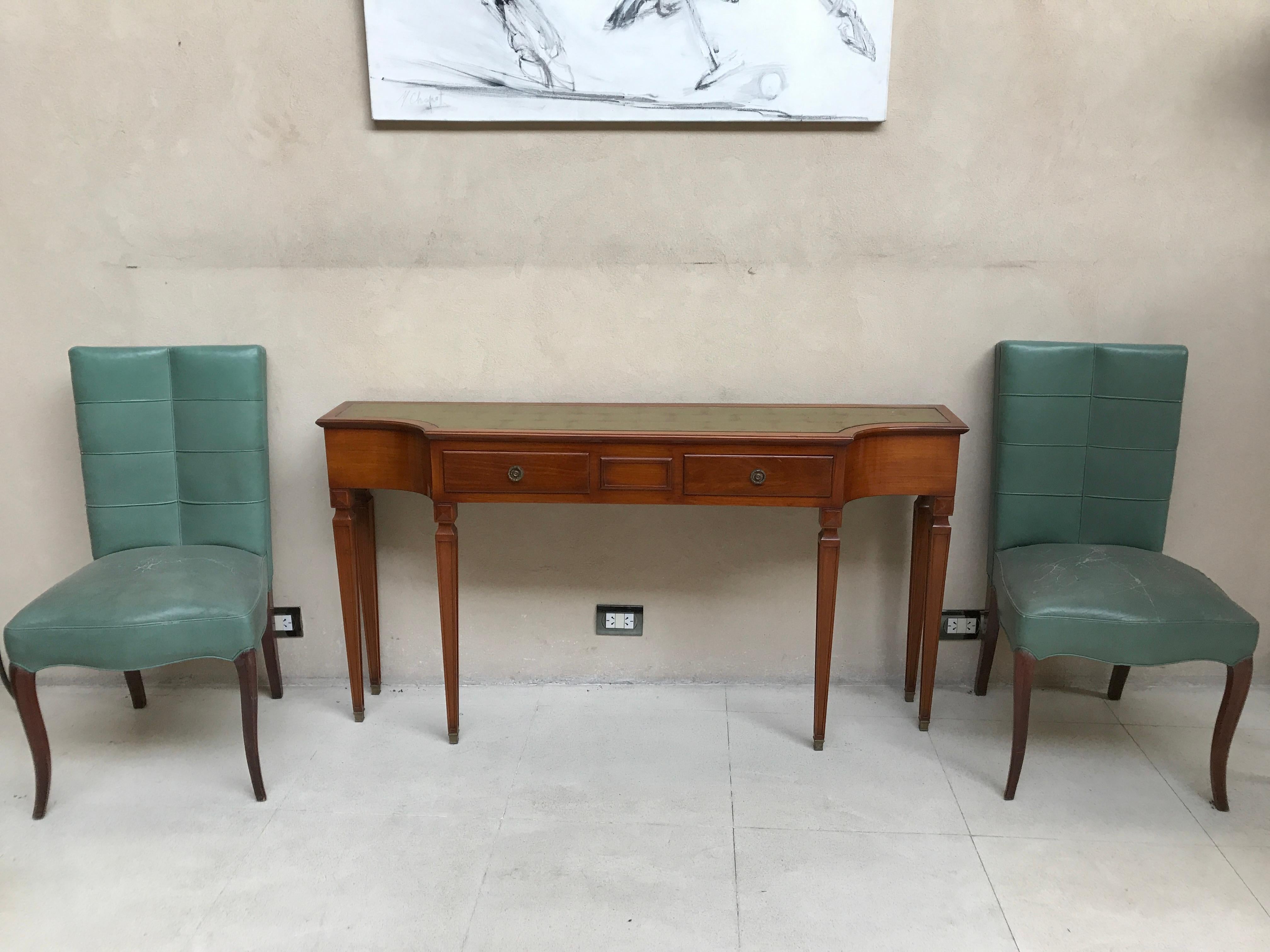 Consola con placa Comte, 1932, Art Decó en Madera y oro en venta 15