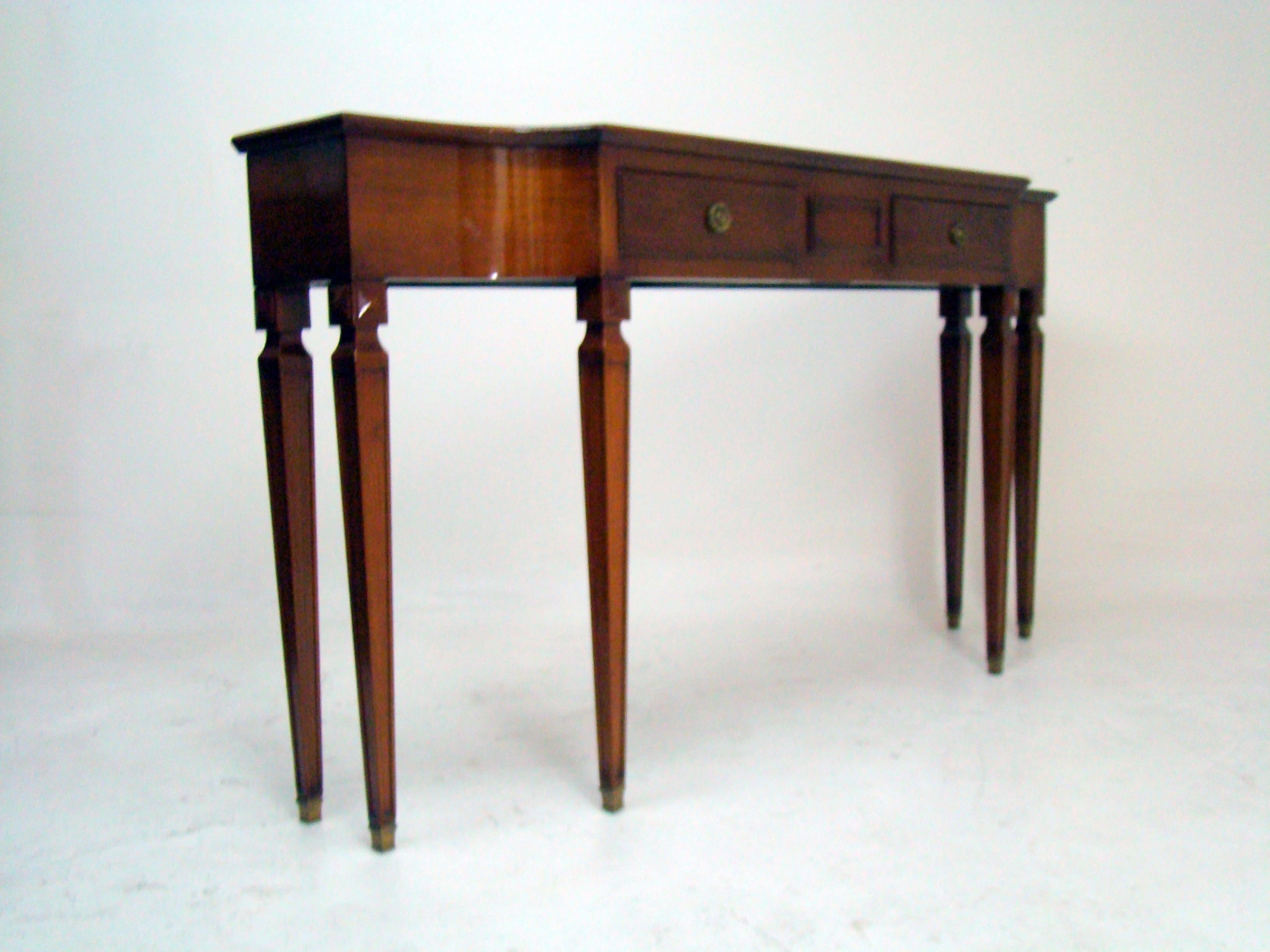 Argentine Console with Comte plate, 1932, Art Deco in Wood and gold For Sale