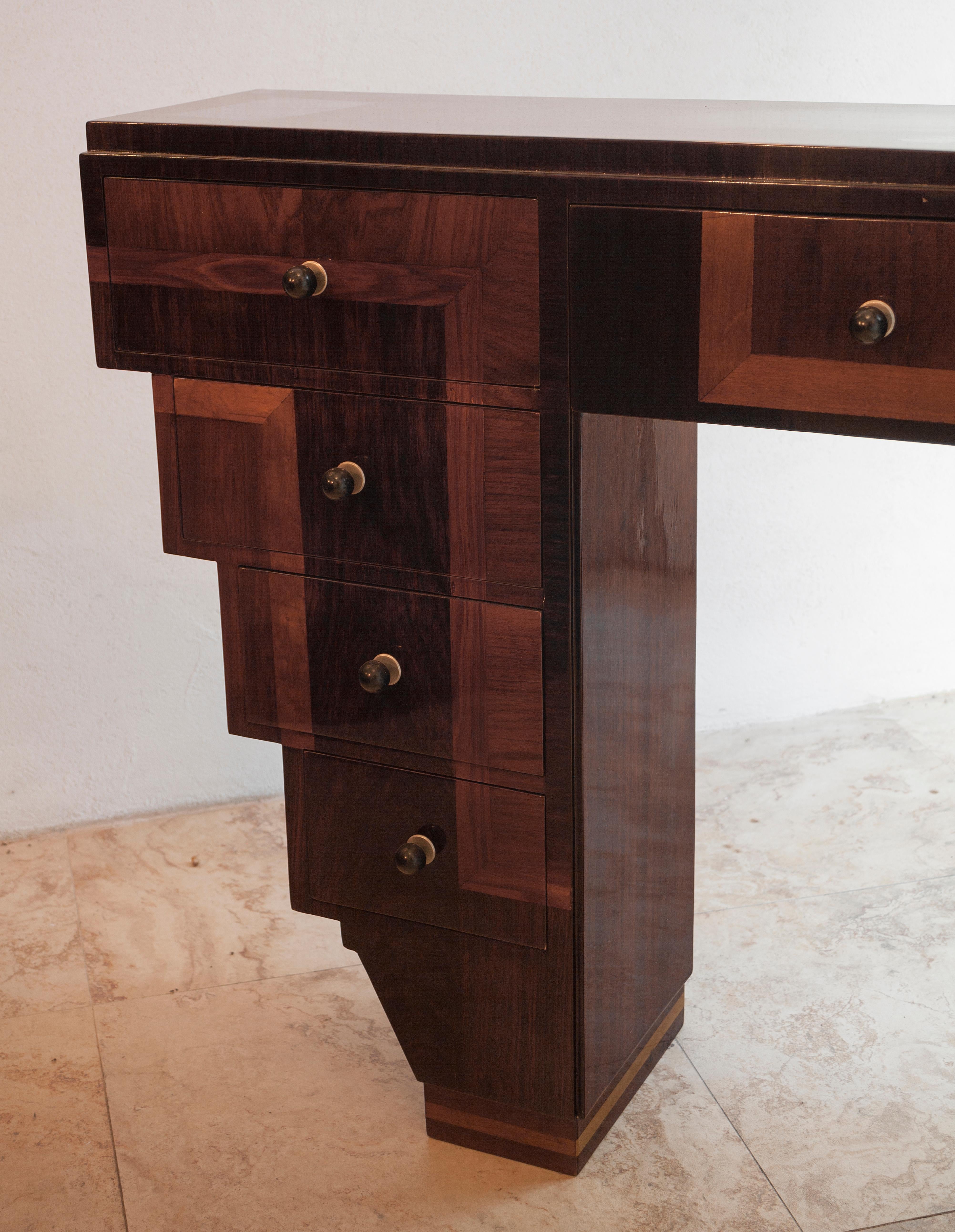 Console with Drawers, France, 1920, Art Deco in Wood For Sale 6