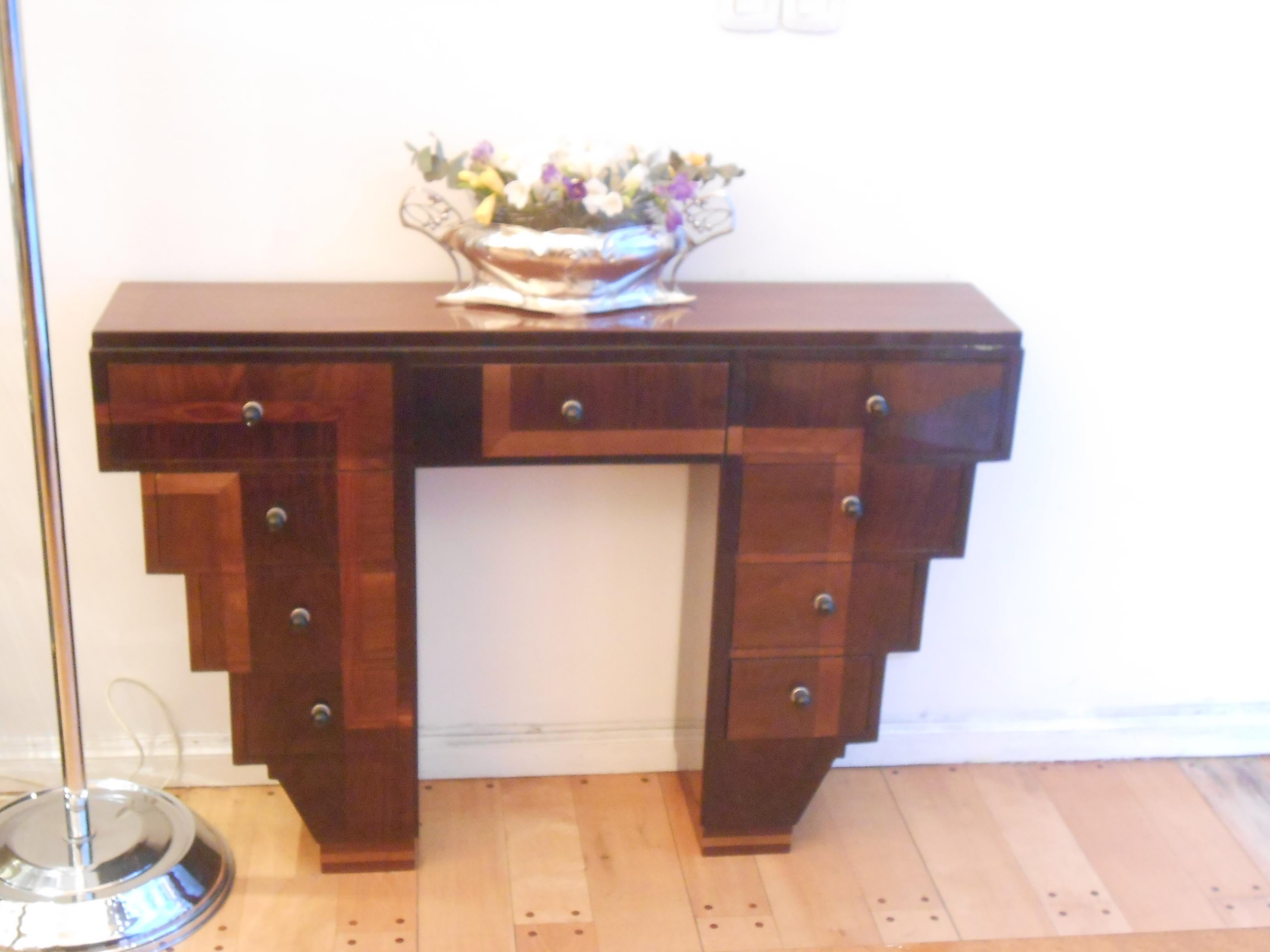 Early 20th Century Console with Drawers, France, 1920, Art Deco in Wood For Sale