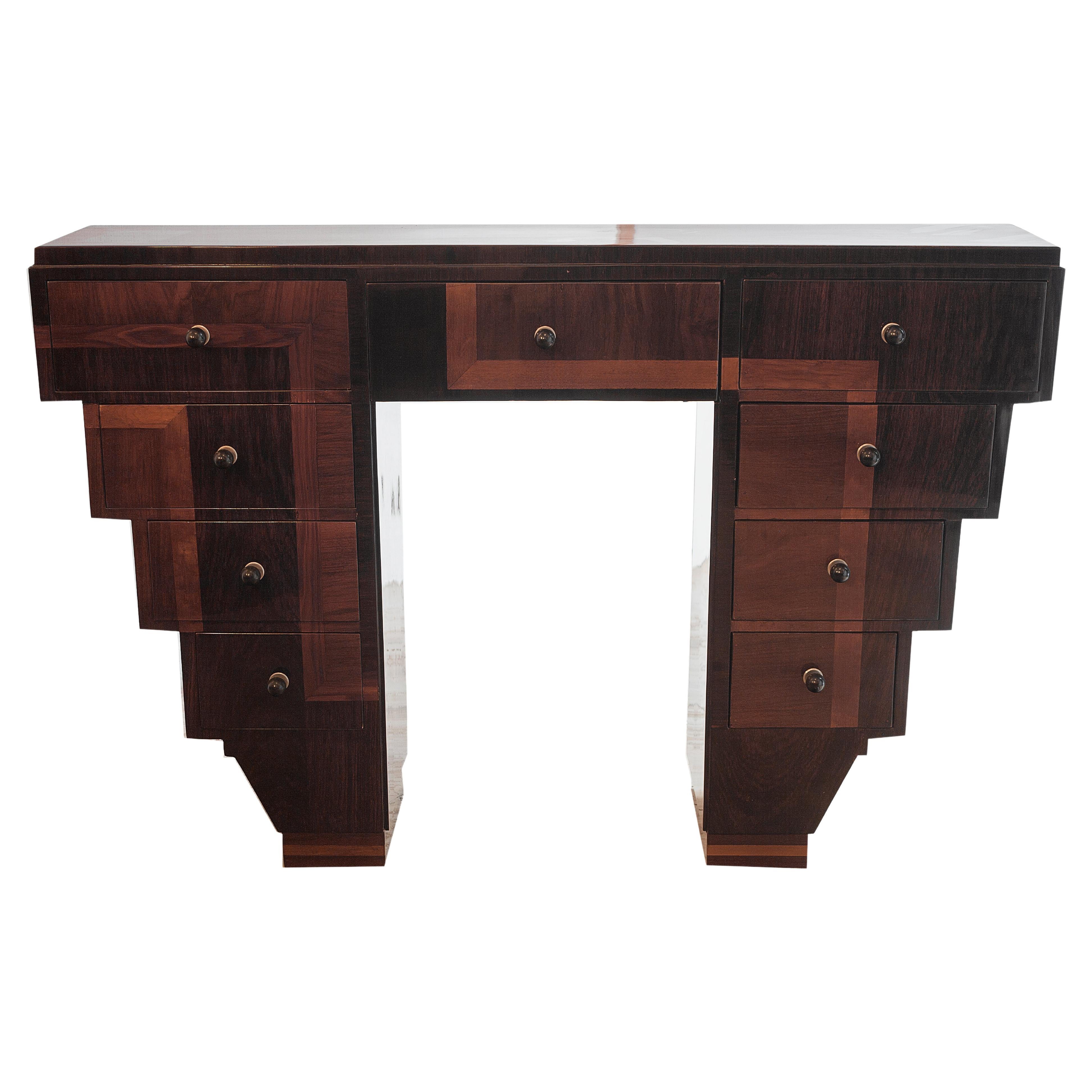 Console with Drawers, France, 1920, Art Deco in Wood For Sale