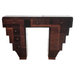 Antique Console with Drawers, France, 1920, Art Deco in Wood
