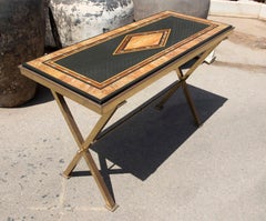 Console with Gilded Iron Foot and Marble Top in Classical Style
