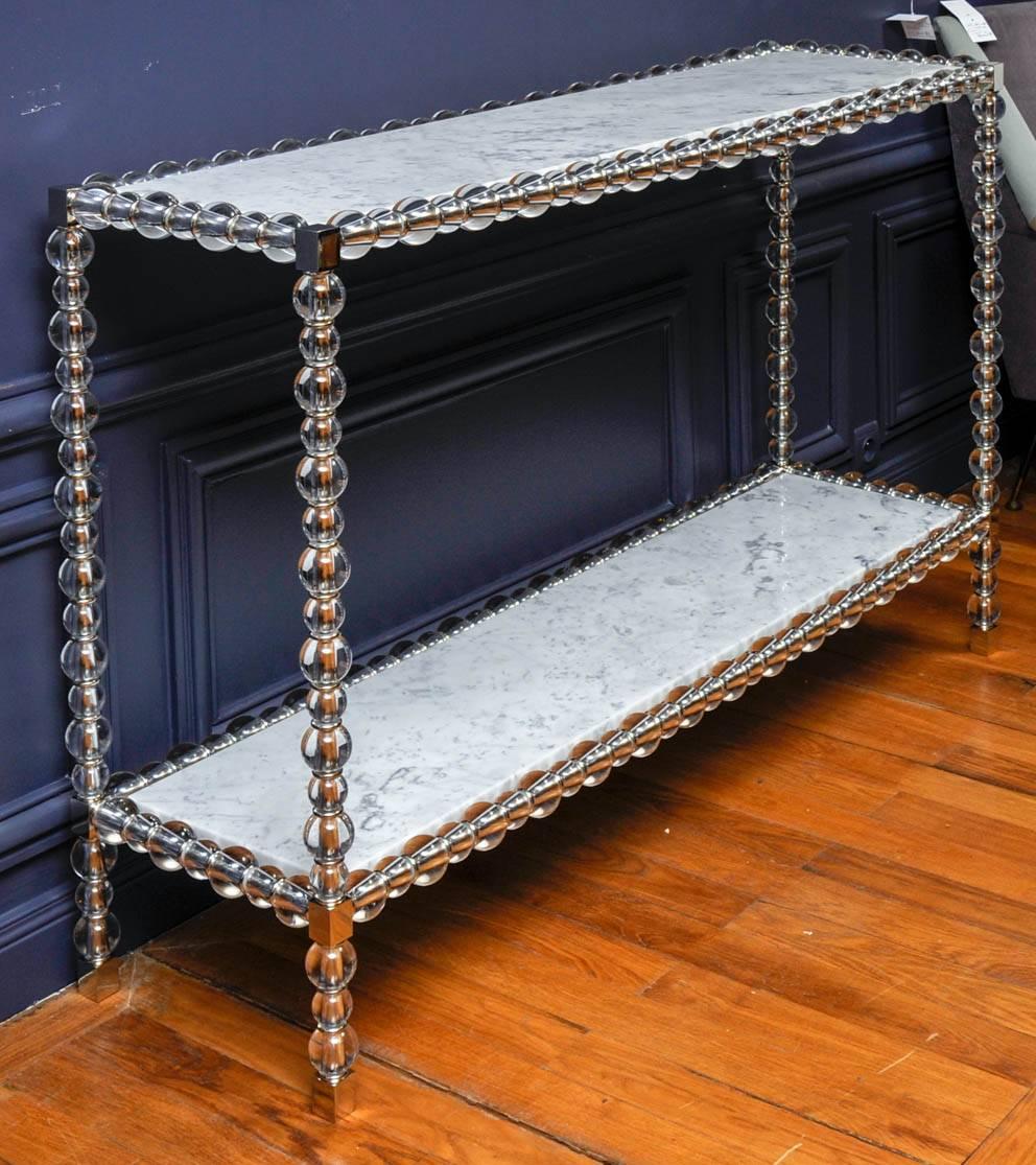 Polished Console with Glass Balls