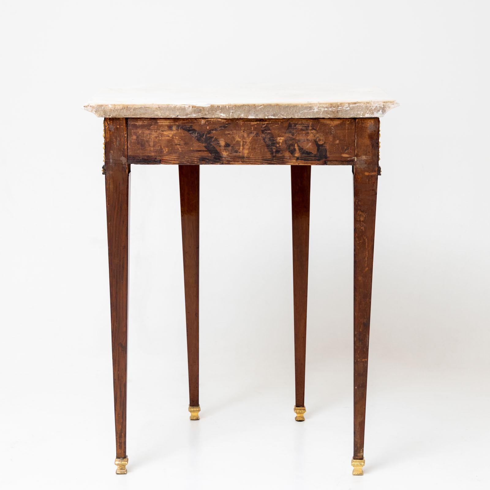 Veneer Console with marble top, Vienna around 1790 For Sale