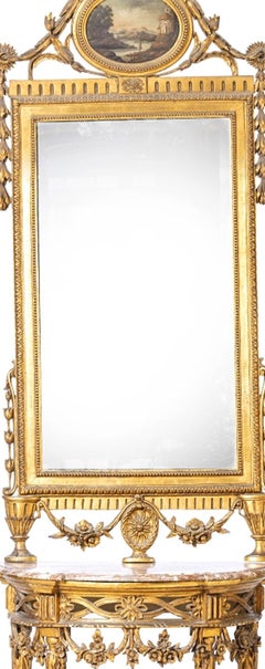 Console with mirror - 19th Century