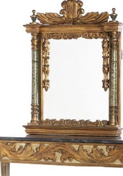 Console with mirror