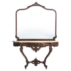 Console with mirror