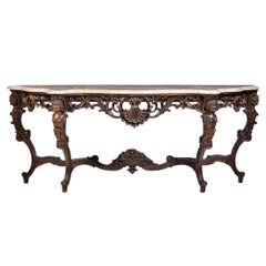 CONSOLE WITH MIRROR IN LOUIS XV STYLE Early 20th century
