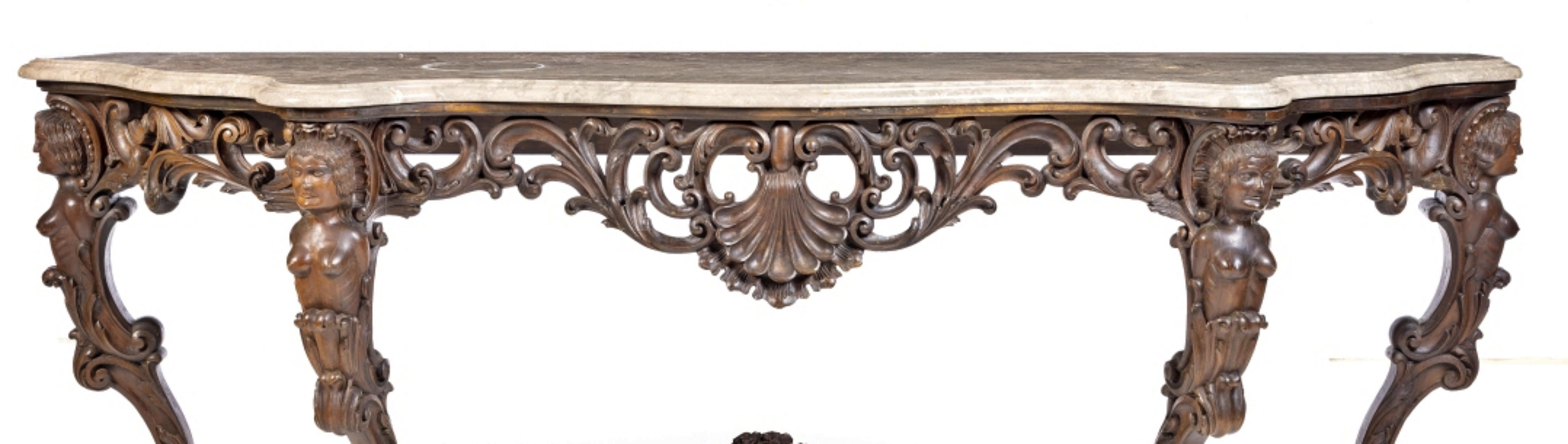 Louis XV CONSOLE WITH MIRROR IN LOUIS XV STYLE Early 20th century For Sale