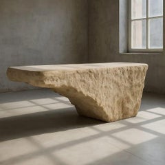 Console avec texture de pierre réaliste, style Brutalist.