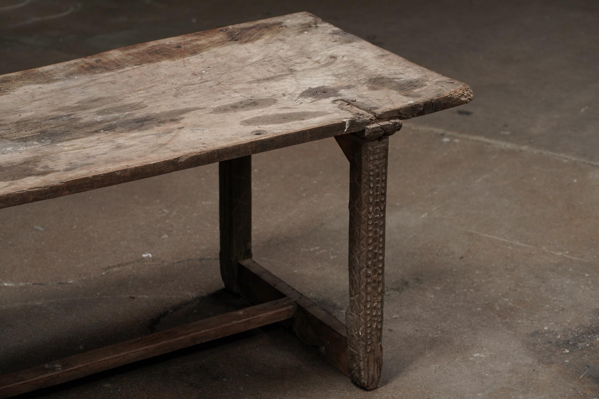 French Console with Scalloped Base For Sale