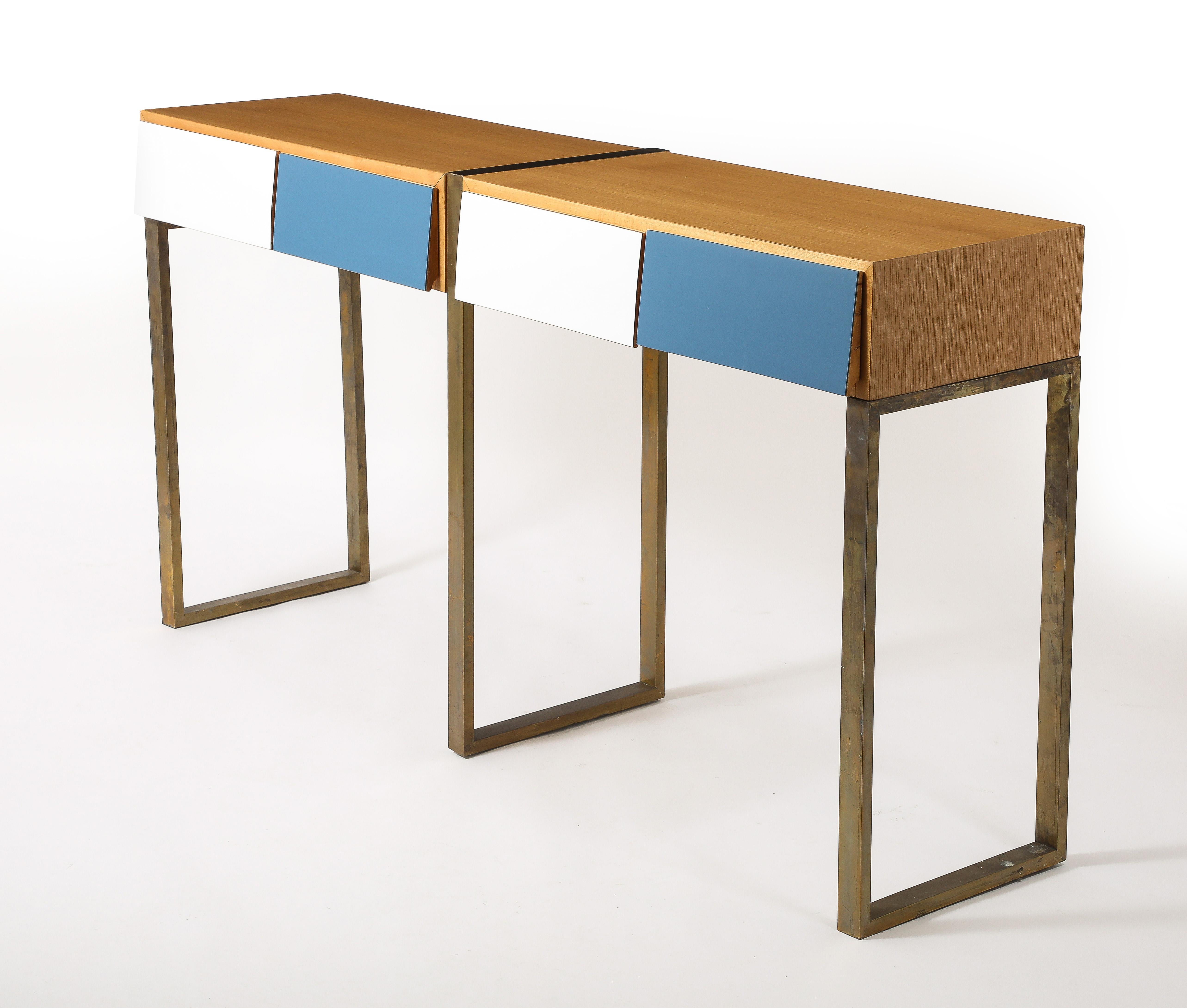 Consoles in the manner of Gio Ponti, Italy 1950's For Sale 4