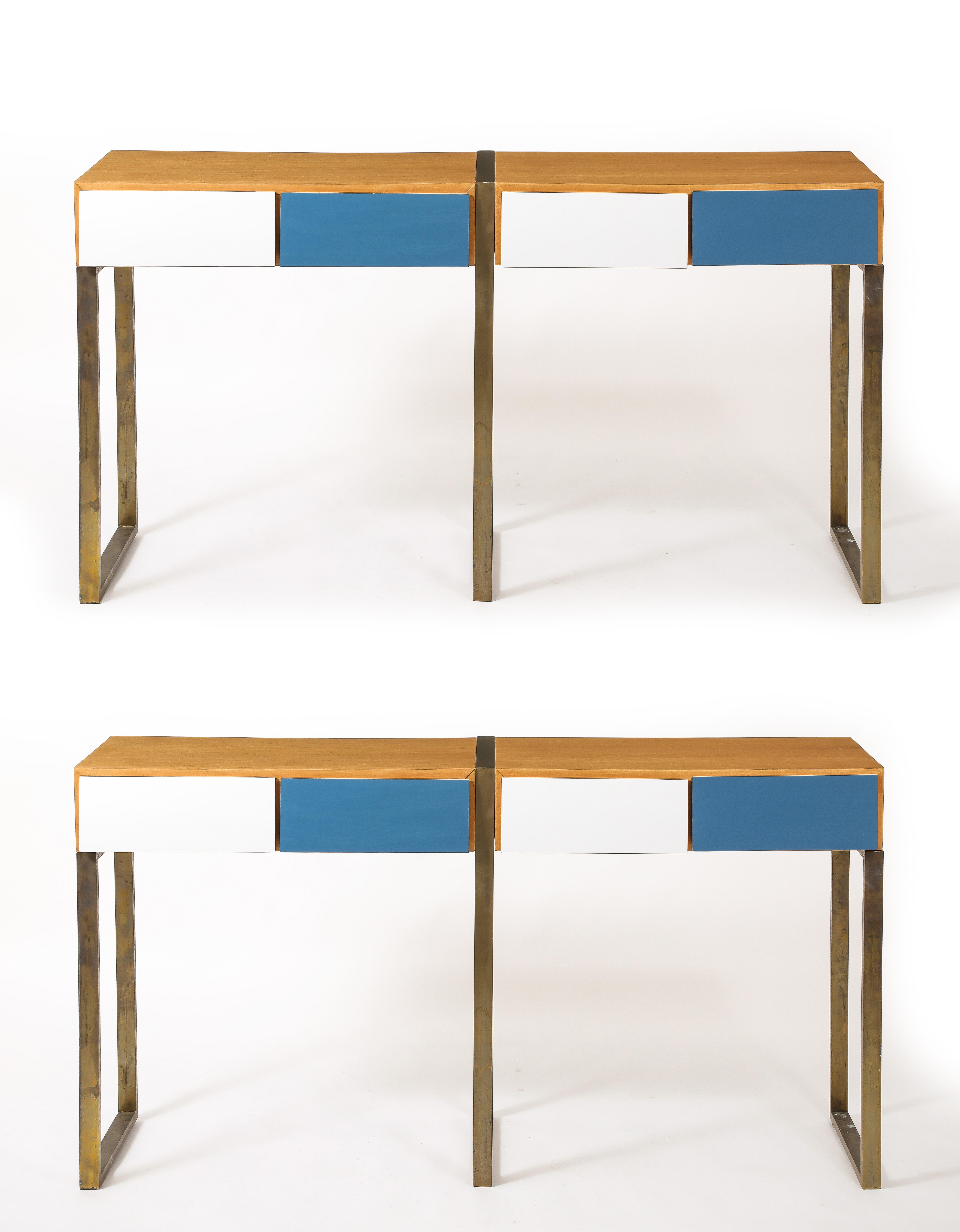 Consoles in the manner of Gio Ponti, Italy 1950's For Sale 2