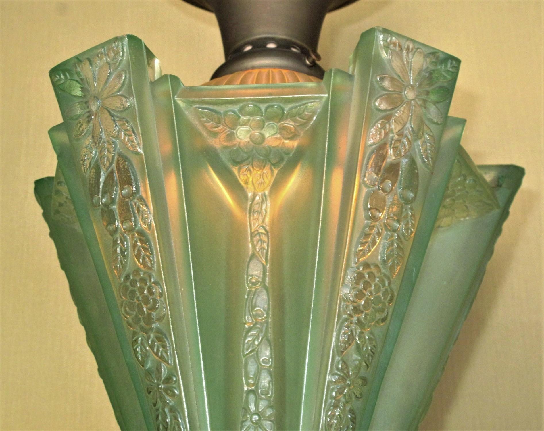 Américain Consolidated Glass Co. - 2 pièces Moderinizer en vert rare en vente