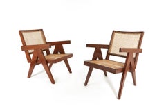 Consolidated Listing of Pair of Easy Chairs and Bench by Pierre Jeanneret
