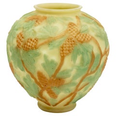 Consolidated Phoenix Art Glass Vase with Pinecone Design