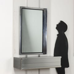 Drawer Console Table with Mirror 1970s