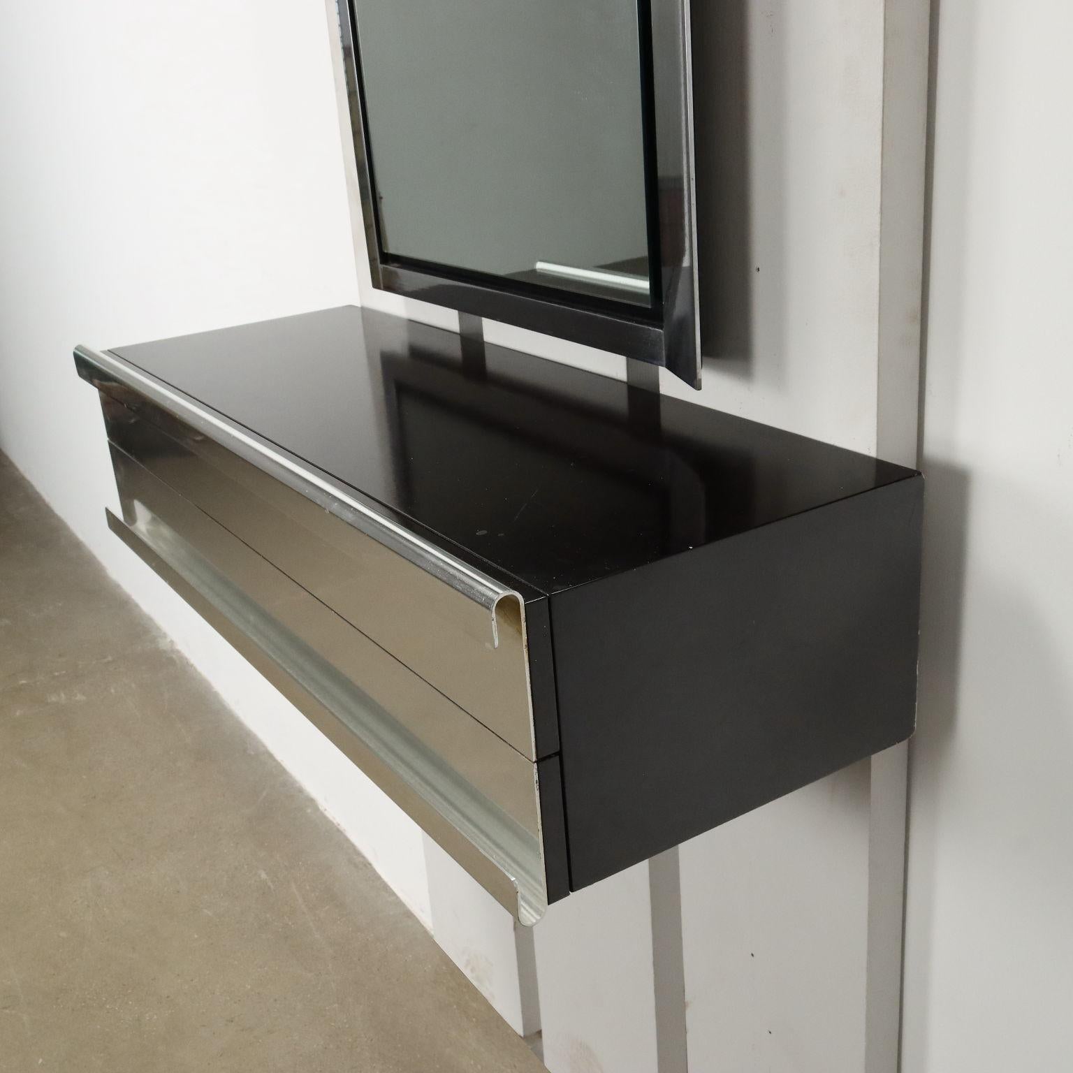 Drawer Console Table with Mirror 1970s For Sale 2
