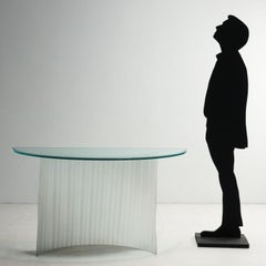 Console en verre des années 80-90